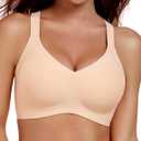 Gailife Womens Wireless Push Up Bras for Women No Underwire Seamless Full Coverage Supportive T Shirt Everyday Bras (Orange, XL)