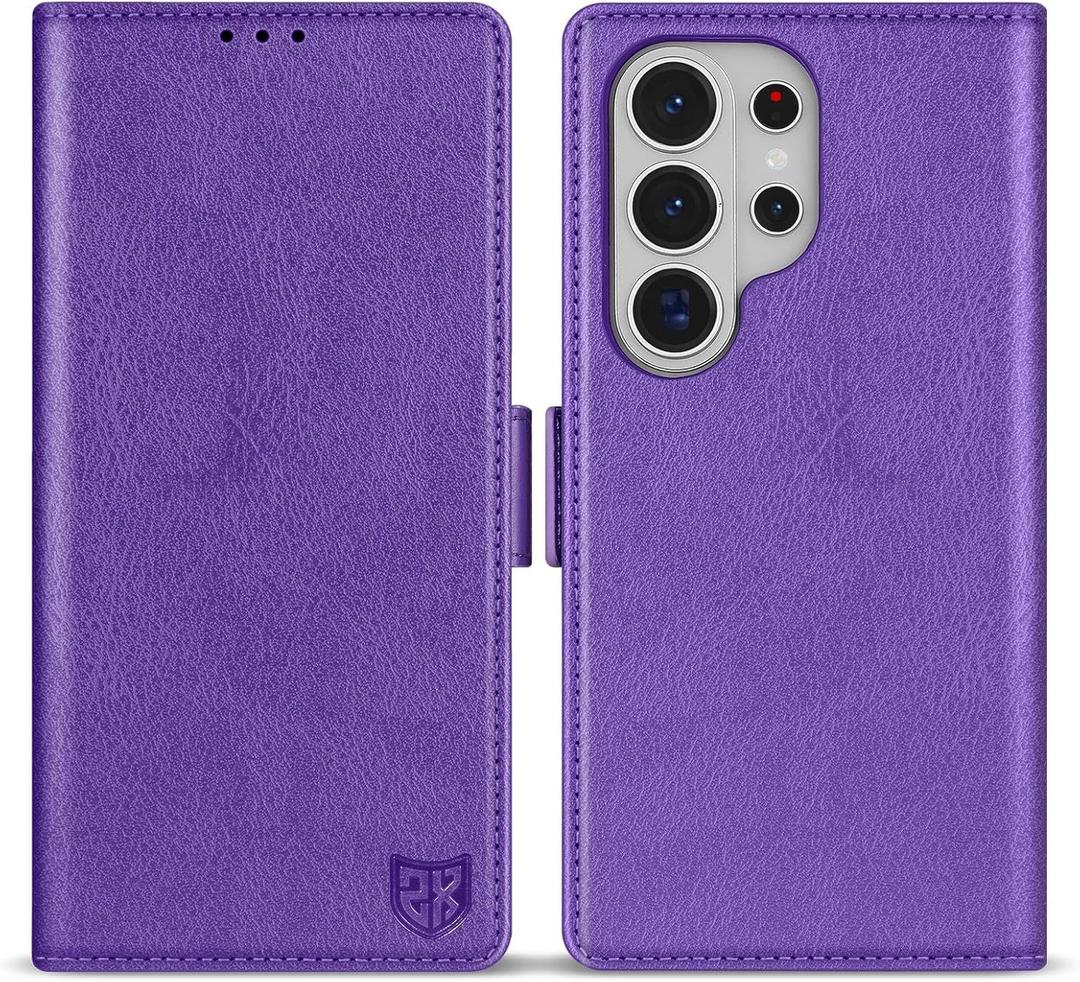 ZZXX for Samsung Galaxy S26 Ultra Wallet Case with [RFID Blocking] Card Slot Stand Strong Magnetic PU Leather Flip Fold Protective Phone Case for Samsung Galaxy S26 Ultra Case Wallet(Purple-6.8 inch)