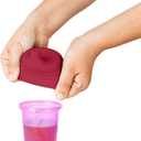 Boon Snug Silicone Sippy Cup Lids - Convert Any Kids Cups or Toddler Cups into Soft Spout Sippy Cups - Toddler Feeding Supplies and Travel Essentials - Pink - 3 Count
