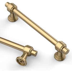 Asidrama 10 Pack 5 Inch(128mm) Champagne Bronze Cabinet pulls Kitchen Cabinet Handles, Cabinet Pulls Kitchen Cabinet Hardware for Cupboard Drawer Pulls (5" Hole Center)