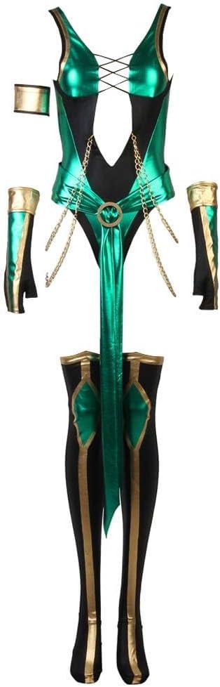 CosplayDiy Women's Suit for Game MK X Jade Cosplay Costume (Medium)