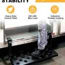 26" W Folding Large Trailer Stair with Quick Release Pins, Hinged RV Step with Hardware for Campers Trucks Entry Platform Ladder - Heavy Duty Punch Plate Non-Slip 350 lb. Capacity