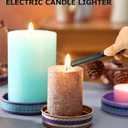 5 IN 1 Candle Wick Trimmer, Electric Candle Lighter Rechargeable, Candle Snuffer, Candle Wick Cutter, Candle Wick Dipper Accessory Candle Making Kit,with Storage Tray Plate for Gifts Candle Lovers