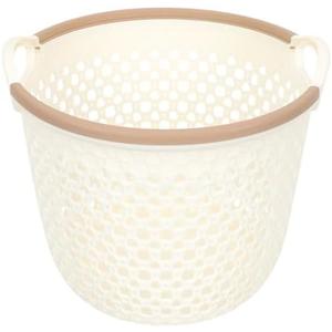 TOPPERFUN Laundry Basket Flexible Storage Small Round Hollow-out Basket Waterproof Plastic Perfect for Dirty Clothes Holder