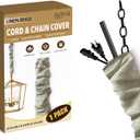 Royal Designs, Inc. CC-1-LB Beige Cord & Chain Cover 4' Linen Fabric Touch Fastener, Linen Beige