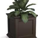 Mayne Fairfield 20-Inch Square Planter Self-Watering, Weather-Resistant Planter for Flowers Durable Outdoor Design for Patio, Porch, or Entryway, Espresso