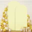 Spandex Arch Backdrop Cover Set of 2 Yellow Arch Covers Stretchy Backdrop 7.2FT 6FT Wedding Arched Covers Balloon Party Arches Stand Cover for Baby Shower Bridal Shower Birthday Outdoor Arches Decor