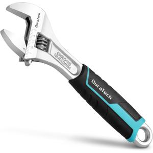 DURATECH 8-Inch Adjustable Wrench, Cr-V Steel Wrench, Wide Jaw Wrench, Metric & SAE Scales, for Home, Garage, Workshop and DIY DURATECH 8-Inch Adjustable Wrench, Cr-V Steel Wrench, Wide Jaw Wrench, Metric & SAE Scales, for Home, Garage, Workshop and DIY