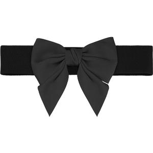 Women's Plus Size Elastic Wide Belt Dress Bowknot Waistband Decoration Fashion Versatile Belts
