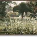 Framed Landscape Wall Art for Living Room, Vintage Farmhouse Cottagecore Canvas Artwork for Walls, Rustis Retro French Country Summer Landscape Paintings Prints for Bedroom Bathroom Wall Decor, 24x36" (36L" x 24W", Galtonia)