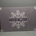 Hello Winter Canvas Print Wall Art - Christmas White Snowflake on Grey Background - Wall Decor Modern Artwork Paintings Pictures for Living Room Stretched and Framed Ready to Hang - 24" x 36"