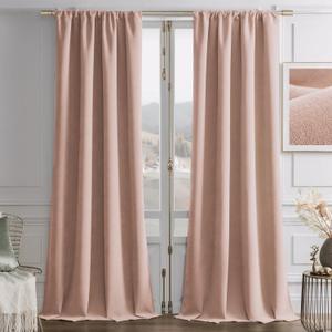 Joydeco Candy Pink Velvet Curtains 72 Inches 2 Panels, Luxury Thermal Insulated Soft Pink Curtains for Bedroom & Living Room, Room Darkening Velvet Drapes, Rod Pocket (52W x 72L)