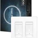 MOES 3 Way Smart Star Ring Dimmer Switch, 2.4GHz WiFi Dimmable Light Switch,Neutral Wire Required, Smart Life APP Remote Control, Works with Alexa & Google Assistant, Timer & Schedule White 2 Gang