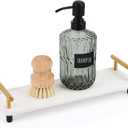 Segbeauty Stone Drying Tray, Water Absorbing Diatomite Tray with Handle for Sink, Kitchen Sink Organizer, Bathroom Soap Holder, Small (12.2" x 3.9" x 2.5", White-gold)