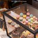 VEVOR Bakery Display Case, 2-Tier Commercial Countertop Pastry Display Case, Clear Acrylic Bread Box for Kitchen, Party Cake Cabinet with Sliding Door for Cookie Dessert Donut, 21.7" x 15.2" x 15.4"