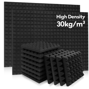 52 Pack Acoustic Panels 1 X 12 X 12 Inches - Acoustic Foam - High Density- Soundproof Studio Wedges - Charcoal