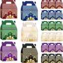 FunooFuno 24 Pcs Ramadan Eid Treat Box Mubarak Gift Box Castle Star Moon Lantern Ramadan Mubarak Goodie Candy Paper Bag for Muslim Eid Al Fitr Party Supplies