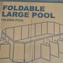 Foldable Pool Non-Inflatable, 102"×65"×20" Large Collapsible Swimming Pool for Kids Adults, Hard PVC Board, 10 Triangle Supports, Family Backyard Outdoor Pool, Blue