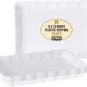 6 Pack White Serving Tray - 9 x 13 Inch, Heavy Duty White Serving Trays and Platters for Party - Premium Serving Platters