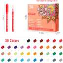 36 Colors Extra Fine Tip Paint Markers Pens, Premium Acrylic Paint Pens For Rock Painting, Canvas, Wood, Glass, Ceramic, Fabric, Acrylic Markers Set for Painting Supplies