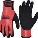 Waterproof Winter Work Gloves Men,Cold Weather Insulated Work Gloves Thermal Liner Superior Grip Latex Coating Warm for Outdoor x-Large (Red)