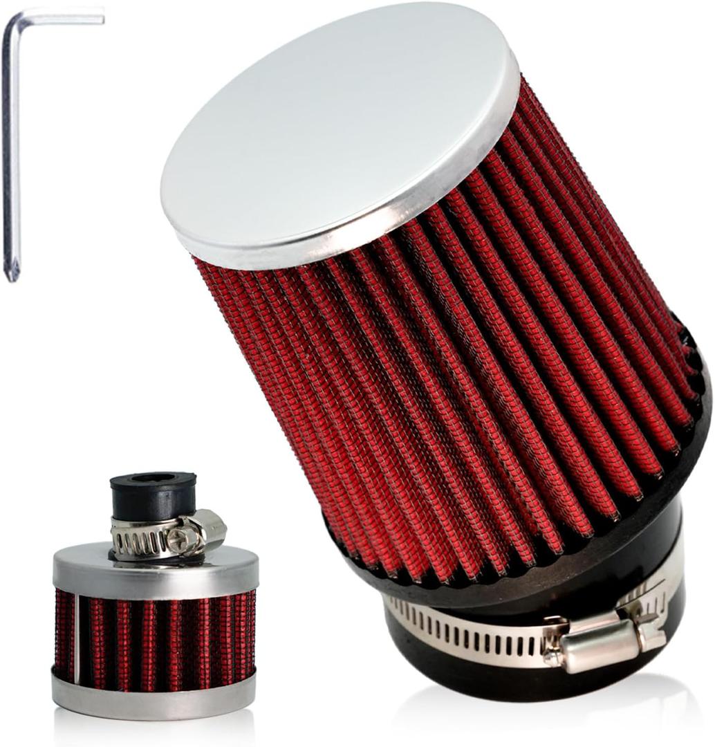 JMCHstore High Performance Air Filter Cleaner Kit for Predator 212cc 79cc Coleman CT200U CT100U KT196 196cc 6.5 Hp Engine Mini Bike Go Kart GX160 GX200 GX390 420cc Motor Powersports Parts (Rage Red)