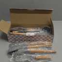 Dusico Silicone Cooking Utensils Set of 12 Pcs with Wood Handles. Heat Resistant Kitchen Utensils for Nonstick Cookware, BPA Free Silicone Spatula Set & Cooking Spoons, Kitchen Gadgets (Beige)