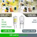 [Pack of 5] G8 Led Bulb3W (20W-25W Halogen Equivalent),G8 GY8.6 Bi-Pin Base, for Under Counter Kitchen Lighting, Under-Cabinet Light, Puck Light Daylight White 6000K10pack