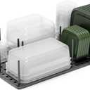 Peggy Kitchen Drawer Cupboard Organizer Tray - Adjustable Storage System For Food Containers, Cookware, Serveware, Utensils and More, Grey (Medium Set of 2)