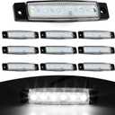 10 Pack Car LED Turn Signal Light with Hole, 3.77In x 0.78In x 0.39In Waterproof Durable Vehicle Rock Light, Super Bright Design, Universal Automotive Side Light for Truck SUV Car (White)