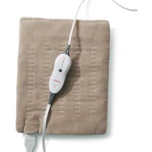 Sunbeam Premium King Size Heating Pad with Compact Storage - Moist Integrated Heating Pad for Pain Relief, 4 Heat Settings, 2 Hour Auto-Off, Beige, 12 x 24-inch