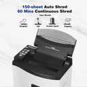 Wingwise 150 Sheet Auto-Feed Paper Shredder, Micro Cut P-5 High Security (5/64 x 19/32 inches), 60 Mins Continuous Run, Large 6-Gallon Bin, 55dB Ultra-Quiet for Home Office Use, White