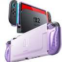 Mumba Dockable Clear Case for Nintendo Switch 2 2025, Crystal Protective Cover with Quick-Release Joy-Con Design and TPU Grip Compatible with New Nintendo Switch 2 7.9 Inch Console (Purple)