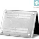 EooCoo Case Compatible with MacBook Air 13 inch M5 2026-2022 Release M4 M3 M2 A3449 A3240 A3113 A2681, Glitter Hard Shell&Keyboard Skin Cover&Screen Protector for Mac Air 13.6 inch, Sparkly Clear
