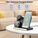 Samsung S25 Wireless Charger Station,3 in 1 Wireless Charger for Samsung Galaxy S25 Ultra/S24/S23/Z Fold/Flip 7/6/5,for Galaxy Watch 8/7/6/5/Pro,buds, Charging Station for iPhone 17/16/15 with Adapter