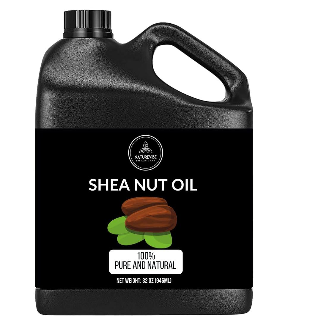 Naturevibe Botanicals Shea Nut Oil 32 Ounces | 100% Pure and Natural | Great for Skin Care and Hair Care (32 Fl Oz (Pack of 1))