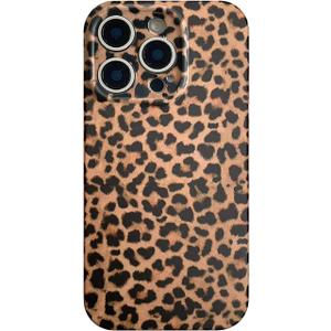2 x Brown Cheetah Print Phone Case for iPhone 16 Pro 6.3in - Cute and Chic Trendy Retro Tortoise Leopard Classic Soft Slim Protective Cover for Cool Girls and Elegant Women