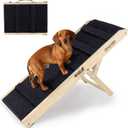 2026 Upgraded Dog Ramp for Couch - Foldable Small Dog Ramp for Bed - 4 Adjustable Height from 12" to 20" - Portable Pet Stairs with Non-Slip Pad - Pet Ramps Use for Low Bed Couch Steps Up to 60LBS