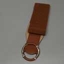 JASGOOD Women Wide Waist Belt Stretchy Elastic Vintage Belts for Dress Ladies Belt with Circle Buckle (Fits for Waist Size 36-40, Brown)