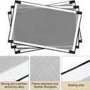 Sasylvia 3 Pcs Expandable Window Screens 21.7 H" x 28-52 W" Large Adjustable Window Screens with Aluminum Frame White Replacement Screen for House Windows Horizontal Slide Pre Framed Window