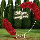 6.6FT Heart Arch with Will You Marry Me LED Sign, Proposal Decoration Kit, 16.5 x 9.8 inches