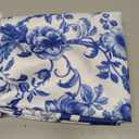 Blue Floral Tablecloth Rectangle 60x120 Inch Vintage Navy Blue Floral Tablecloth Polyester Fabric Spring Summer Boho Flowers Table Cover for Home Holiday Party Dining Picnic Outdoor Decor