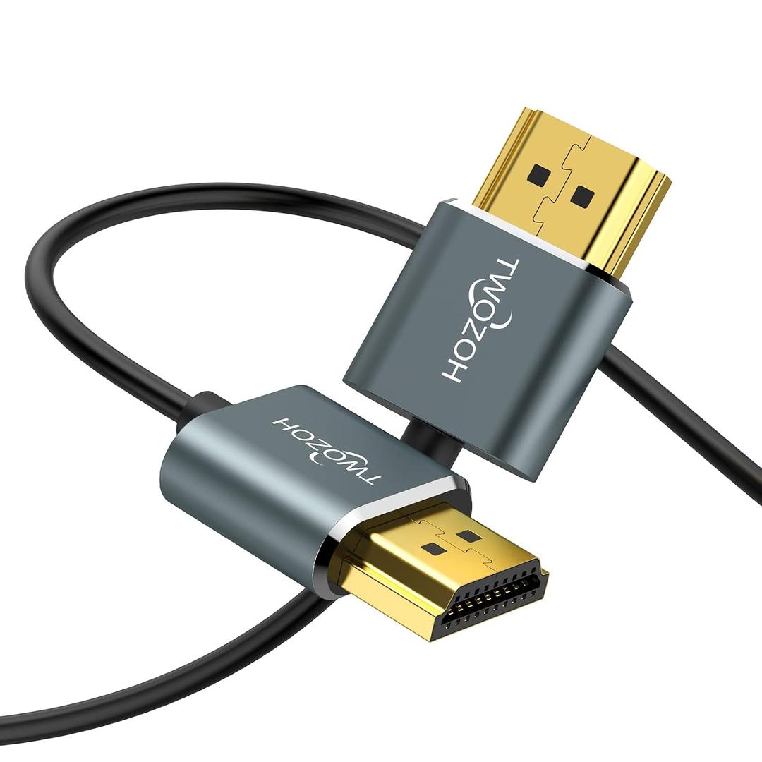 Twozoh Ultra-Thin Long HDMI to HDMI Cable 30FT, Hyper Slim HDMI 2.0 Cable, Extreme Flexible HDMI Cord Support 3D/4K@60Hz, 2160P, 1080P