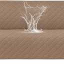 100% Waterproof Couch Cover For Pets Large, Sofa Covers For 3 Cushion Couch Washable, Non Slip Couch Covers For Dogs With Side Pockets, Quilted Couch Covers For Sofa (Oversized Sofa, Light Brown)