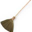 Handmade Whisk Sweeping Broom - Vietnamese Straw Soft Brooms - Large Long Broom with Wooden Handle - Brooms Decorative - 46.46 inch Length