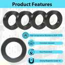 4-Pack Ferrite Ring Magnet | OD2.35 x ID1.25" x 0.39" Thick | Large Ceramic Donut Magnets with Hole | Round Magnets for DIY Crafts | Industrial Science