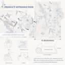 Peel and Stick Wallpaper Cream White and Blue Floral Wallpaper Vintage Contact Paper 17.3''197'' Self Adhesive Wall Paper Removable Boho Wallpapers Decorative for Bedroom Bathroom Cabinets Dcor