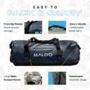 Maloo Waterproof Dry Duffel, Heavy-Duty Roll Top Waterproof Gear Bag with Shoulder Strap & Molle Loops, Marine Duffel for Kayaking, Boating, Camping, Beach & Travel, Black, 100L