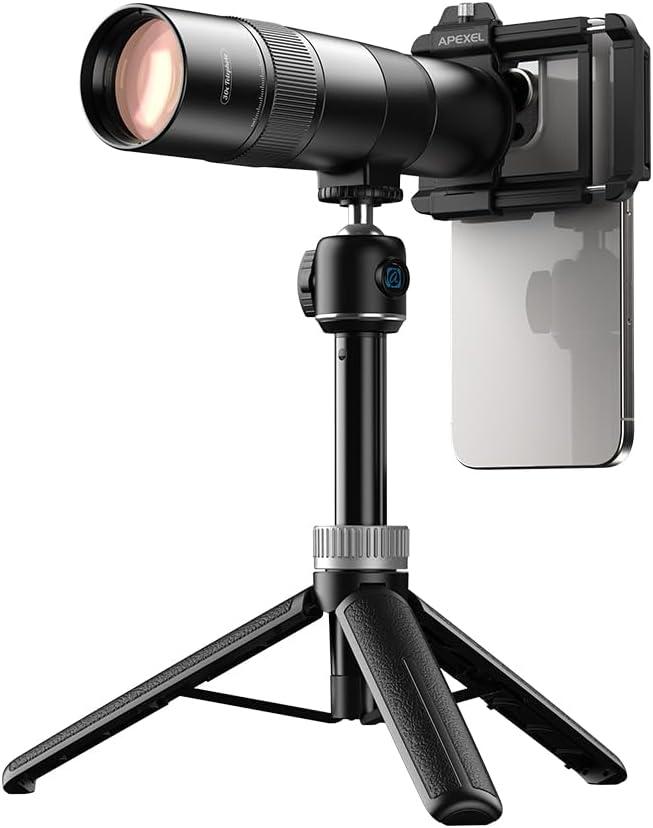 APEXEL 30X HD Telephoto Lens for iPhone Pro Max/Samsung/Android,
High Power Zoom Camera Lens with Tripod Mount, Universal Smartphone Compatibility