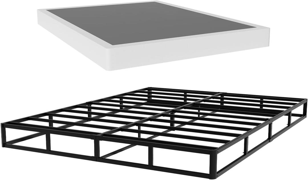 5 Inch Queen Box Spring, Low Profile Queen Size Box Spring Only, Sturdy Metal Frame Mattress Foundtion, Easy Assembly, Noise-Free